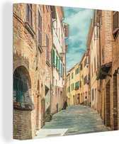 Tableau sur toile Ruelle dans l'ancienne Italie - 20x20 cm - Décoration murale