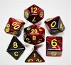 Afbeelding van het spelletje larpcenter - D&D dice set - DnD dobbelstenen - Rood zwart - Dungeons and Dragons - dobbelstenen