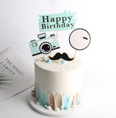 Taart Decoratie - Fototoestel - Taarttopper - Set - Camera - Mintgroen