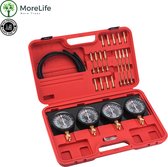 MoreLife Synchroontester - Carburateur Synchronisatie Set - 4 Onderdruk meters - 4 Kloks - Synchroontest Carburateur - Inclusief Draagkoffer