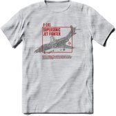 F-101 Vliegtuig T-Shirt | Unisex leger Kleding | Dames - Heren Straaljager shirt | Army F16 | Grappig bouwpakket Cadeau | - Licht Grijs - Gemaleerd - M