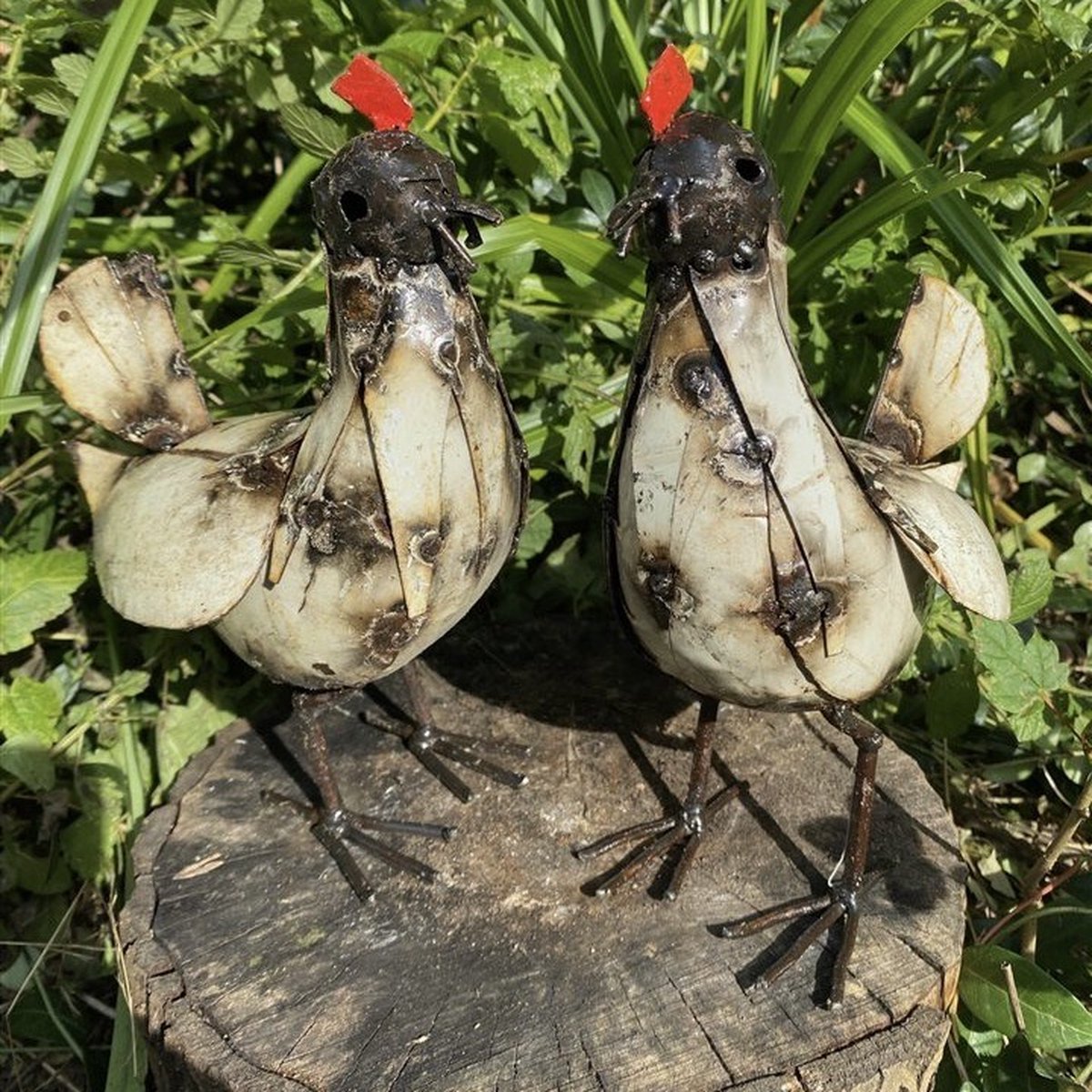 Tuinbeeld Kip - 26cm bruin kippen beeld