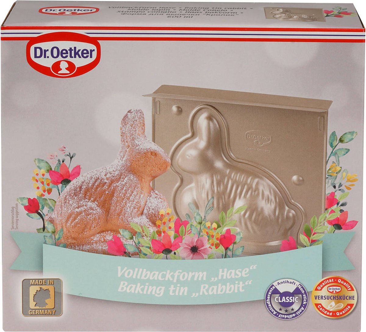 Dr. Oetker bakvorm Paashaas met antiaanbaklaag 600ml - goud