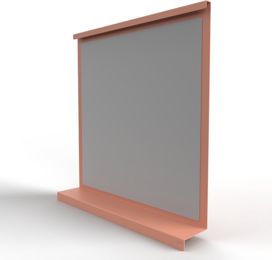 Spiegel Murano | Medium | Blush - Oud Roze | Wandspiegel | Metaal | Strak Design | Modern | 63 x 11 x 60 cm