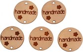 Leren label 2,5 cm Handmade (5 stuks)