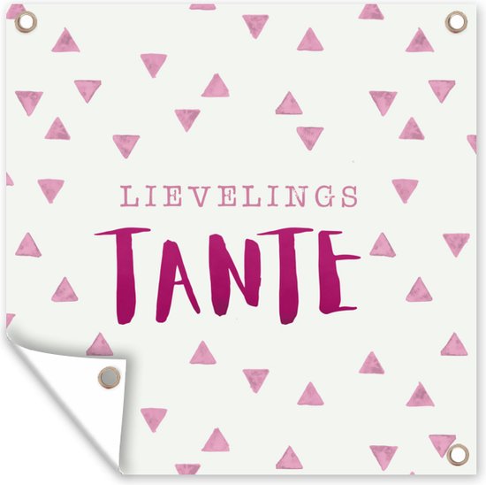 Posters de jardin Proverbes - 'Tante préférée' - Citations - 50x50 cm - Toile jardin - Affiche extérieure