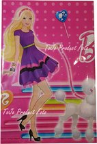 Barbie - tafellaken - tafelkleed - roze - hond - lolly's - 180x120 - afneembaar - herbruikbaar - plastic - party