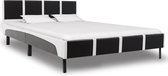 vidaXL Bedframe kunstleer zwart en wit 120x200 cm