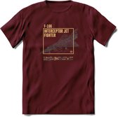 F-106 Vliegtuig T-Shirt | Unisex leger Kleding | Dames - Heren Straaljager shirt | Army F16 | Grappig bouwpakket Cadeau | - Burgundy - XL