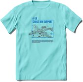 A-10 Warthog Vliegtuig T-Shirt | Unisex leger Kleding | Dames - Heren Straaljager shirt | Army F16 | Grappig bouwpakket Cadeau | - Licht Blauw - L