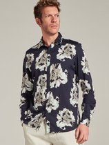 Hemd Shirt regular collar Camo Flower Satin Dk. Navy