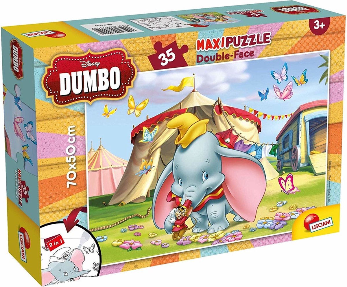 Lisciani - Dumbo - Double face - Puzzel Maxifloor - 35 stukjes