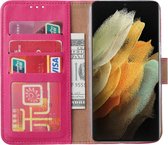 Samsung Galaxy S22 hoesje - Samsung S22 Bookcase - Hoesje Samsung Galaxy S22 - Roze