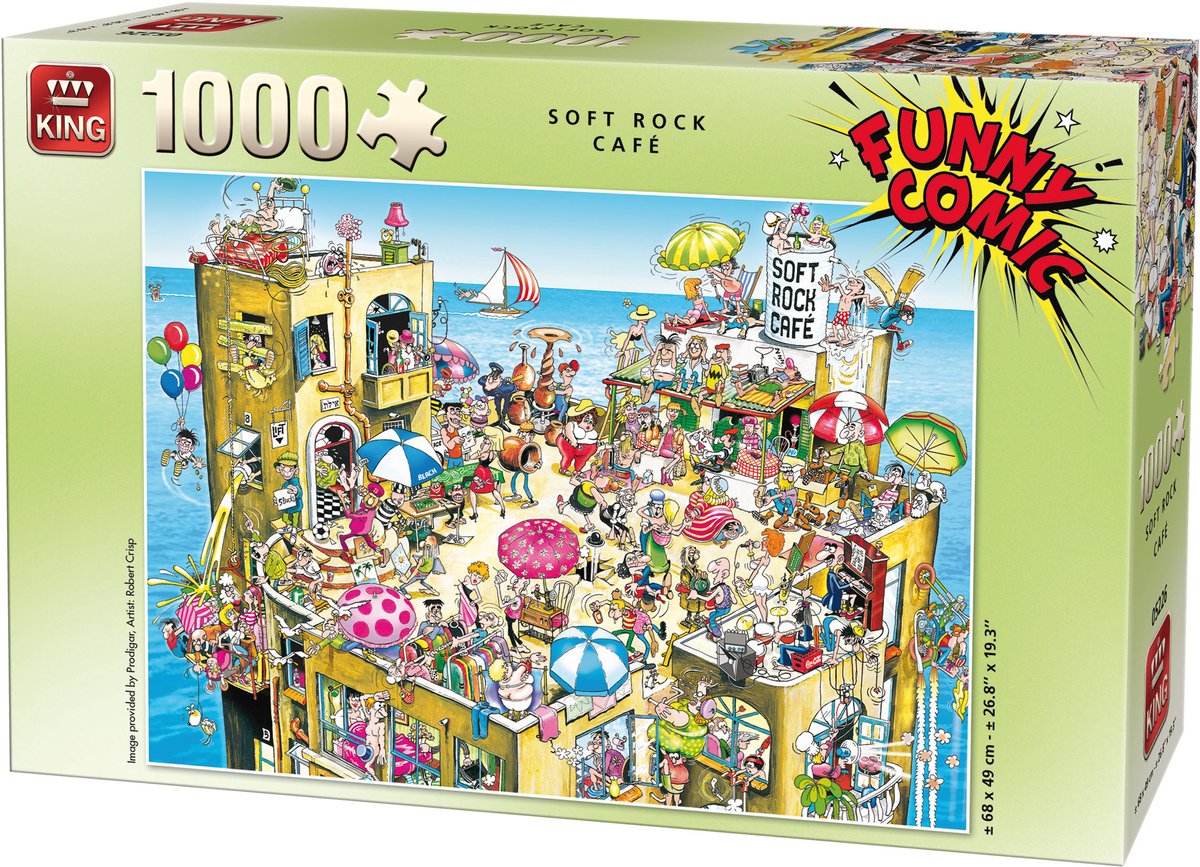 King Funny Comic Puzzel - Soft Rock Cafe - 1000 Stukjes Legpuzzel (68 x 49 cm)