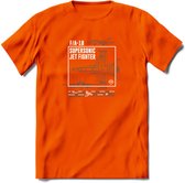 F-18 Vliegtuig T-Shirt | Unisex leger Kleding | Dames - Heren Straaljager shirt | Army F16 | Grappig bouwpakket Cadeau | - Oranje - L