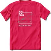 AV-8B Vliegtuig T-Shirt | Unisex leger Kleding | Dames - Heren Straaljager shirt | Army F16 | Grappig bouwpakket Cadeau | - Roze - S