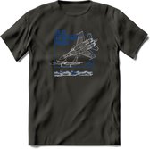 SU-35 Vliegtuig T-Shirt | Unisex leger Kleding | Dames - Heren Straaljager shirt | Army F16 | Grappig bouwpakket Cadeau | - Donker Grijs - L