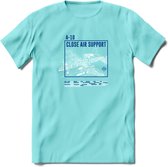 A-10 Warthog Vliegtuig T-Shirt | Unisex leger Kleding | Dames - Heren Straaljager shirt | Army F16 | Grappig bouwpakket Cadeau | - Licht Blauw - XXL