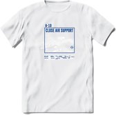 A-10 Warthog Vliegtuig T-Shirt | Unisex leger Kleding | Dames - Heren Straaljager shirt | Army F16 | Grappig bouwpakket Cadeau | - Wit - S