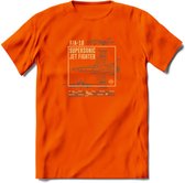 F-18 Vliegtuig T-Shirt | Unisex leger Kleding | Dames - Heren Straaljager shirt | Army F16 | Grappig bouwpakket Cadeau | - Oranje - S