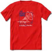 F-22 Vliegtuig T-Shirt | Unisex leger Kleding | Dames - Heren Straaljager shirt | Army F16 | Grappig bouwpakket Cadeau | - Rood - XL