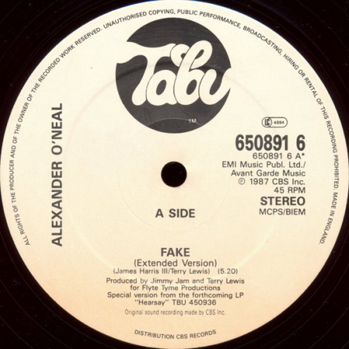 ALEXANDER O'NEAL- Fake (12")