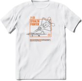 F-22 Vliegtuig T-Shirt | Unisex leger Kleding | Dames - Heren Straaljager shirt | Army F16 | Grappig bouwpakket Cadeau | - Wit - XL