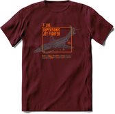 F-101 Vliegtuig T-Shirt | Unisex leger Kleding | Dames - Heren Straaljager shirt | Army F16 | Grappig bouwpakket Cadeau | - Burgundy - S