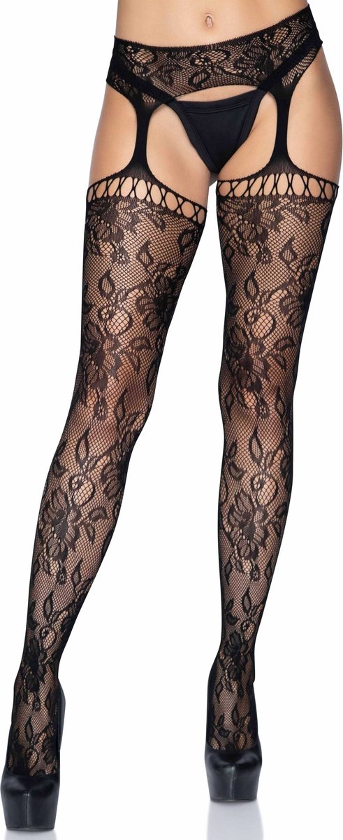 Lace garter belt stockings
