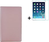 Hoesje iPad Pro 10.5 2017 - 10.5 inch - Hoesje iPad Air 3 10.5 2019 - iPad 10.5 Bookcase Hoes - Screen Protector iPad 10.5 - Rosegoud Hoesje + Tempered Glass