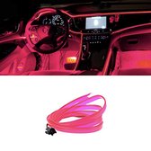 Auto Sfeerverlichting Neon Led strip 5 meter incl. Sigarettenaansteker +/- kleur Roze