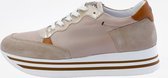 KUNOKA STRIPY platform sneaker beige and cuoio - Sneakers Dames - maat 42 - Wit Bruin Beige