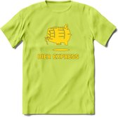 Bier Express T-Shirt | Unisex Kleding | Dames - Heren Feest shirt | Drank | Grappig Verjaardag Cadeau tekst | - Groen - S
