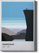 Walljar - Preikestolen Norway - Muurdecoratie - Canvas schilderij