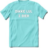 Dikke Lul 3 Bier T-Shirt | Unisex Kleding | Dames - Heren Feest shirt | Drank | Grappig Verjaardag Cadeau tekst | - Licht Blauw - L