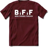 Bier Friends Forever BFF T-Shirt | Unisex Kleding | Dames - Heren Feest shirt | Drank | Grappig Verjaardag Cadeau tekst | - Burgundy - S