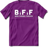 Bier Friends Forever BFF T-Shirt | Unisex Kleding | Dames - Heren Feest shirt | Drank | Grappig Verjaardag Cadeau tekst | - Paars - M