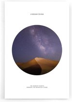 Walljar - Starry Night Mingsha Mountain - Muurdecoratie - Poster