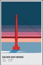Walljar - Golden Gate Bridge United States - Muurdecoratie - Poster met lijst