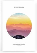 Walljar - Sunrise Mountain Altmünster - Muurdecoratie - Poster