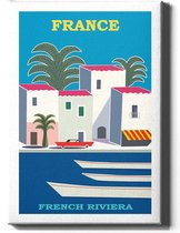Walljar - French Riviera - Muurdecoratie - Canvas schilderij