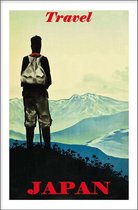 Walljar - Japan Vintage Travel - Muurdecoratie - Poster met lijst