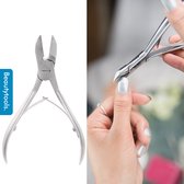 BeautyTools Nagelknipper Basic-Cut -  Nageltang voor Teennagels en handnagels - Pedicure / Manicure tang - Gebogen Snijvlak 17 mm - INOX (NN-2373)