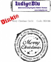 Merry Christmas Circle Mounted A7 Rubber Stamps (IND0116)