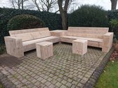 Hoekbank “Garden luxe” van Gebruikt steigerhout - 345x345cm - 8 persoons