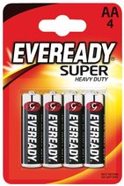 Energizer Eveready Super Heavy Duty AA Batterijen - 4 stuks