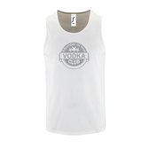 Witte Tanktop sportshirt met "Member of the Vodka club" Print Zilver Size XXL