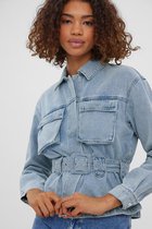 Vero Moda Jas Vmselina Cargo Denim Jacket 10261528 Light Blue Denim Dames Maat - S
