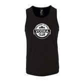 Zwarte Tanktop sportshirt met "Member of the Vodka club" Print Wit Size M