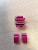 Skihelm clips voor mondkapje roze metalic - 1 set 2 stuks